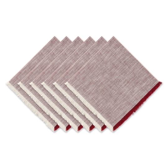 DII® Redwood Tonal Fringe Cloth Dinner Napkins, 6ct.